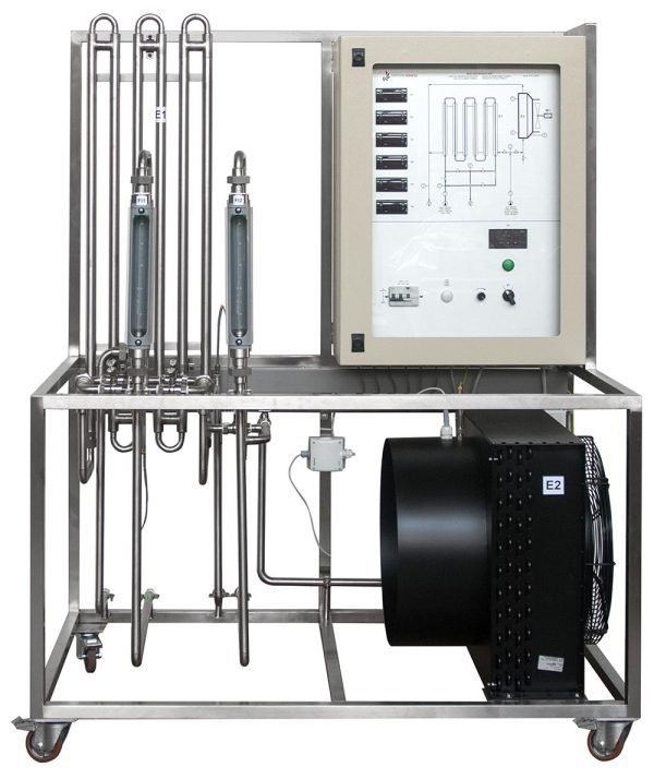 Šilumos perdavimo bandomoji įranga su vamzdis-vamzdyje bei oro šilumokaičiais UTC-3/EV